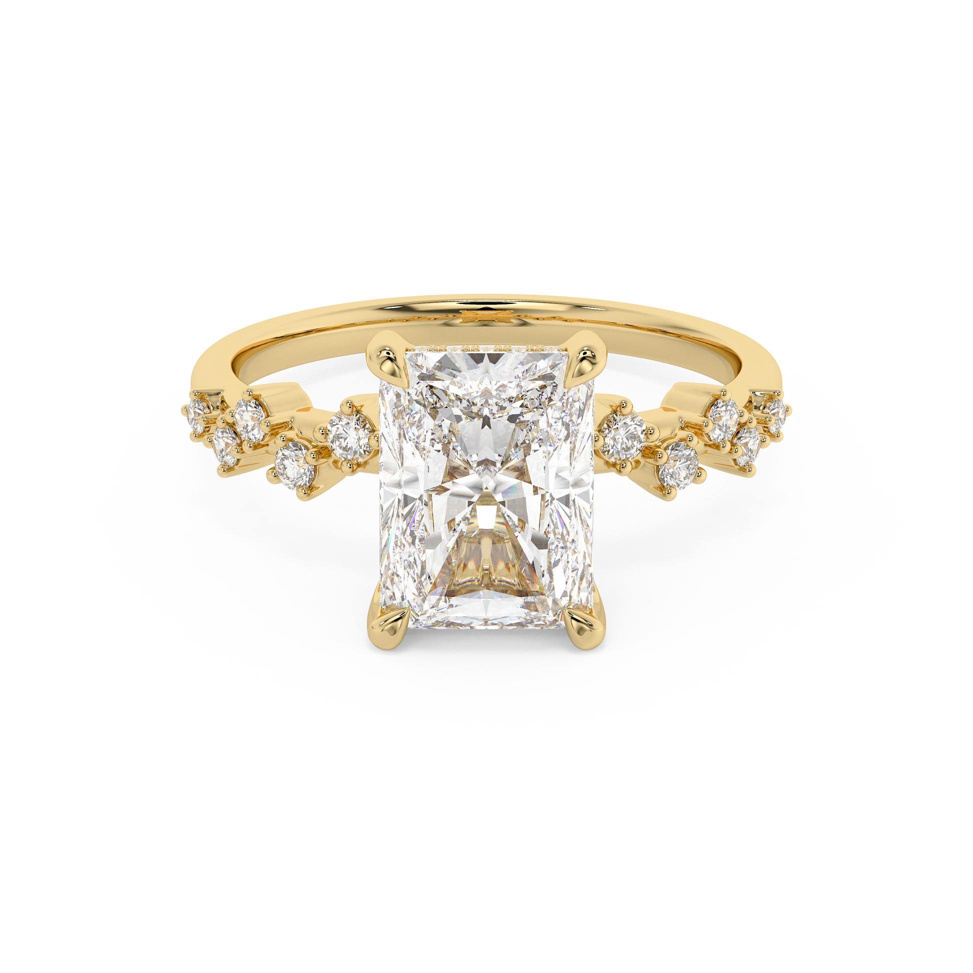 Emerald Solitaire Lab Grown Diamond Engagement Ring