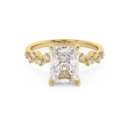 Emerald Solitaire Lab Grown Diamond Engagement Ring