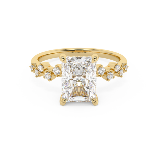 Emerald Solitaire Lab Grown Diamond Engagement Ring