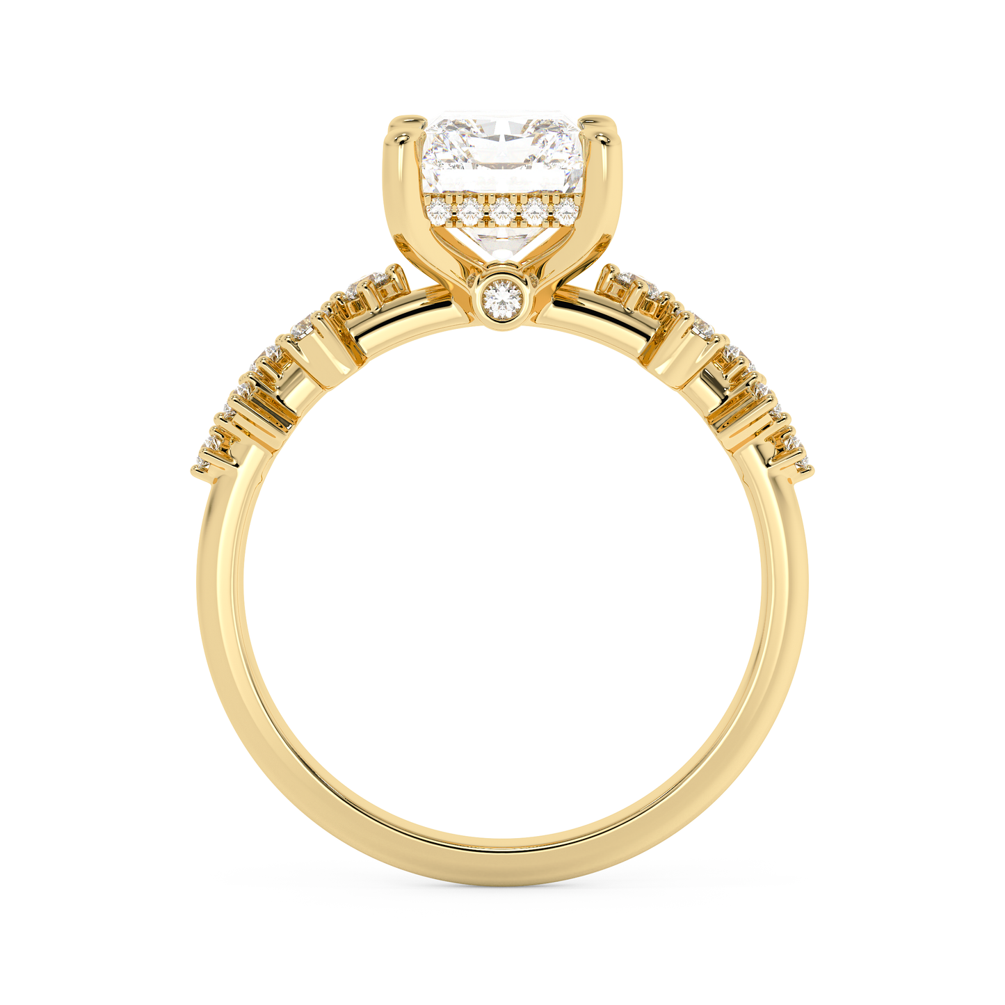 Emerald Solitaire Lab Grown Diamond Engagement Ring