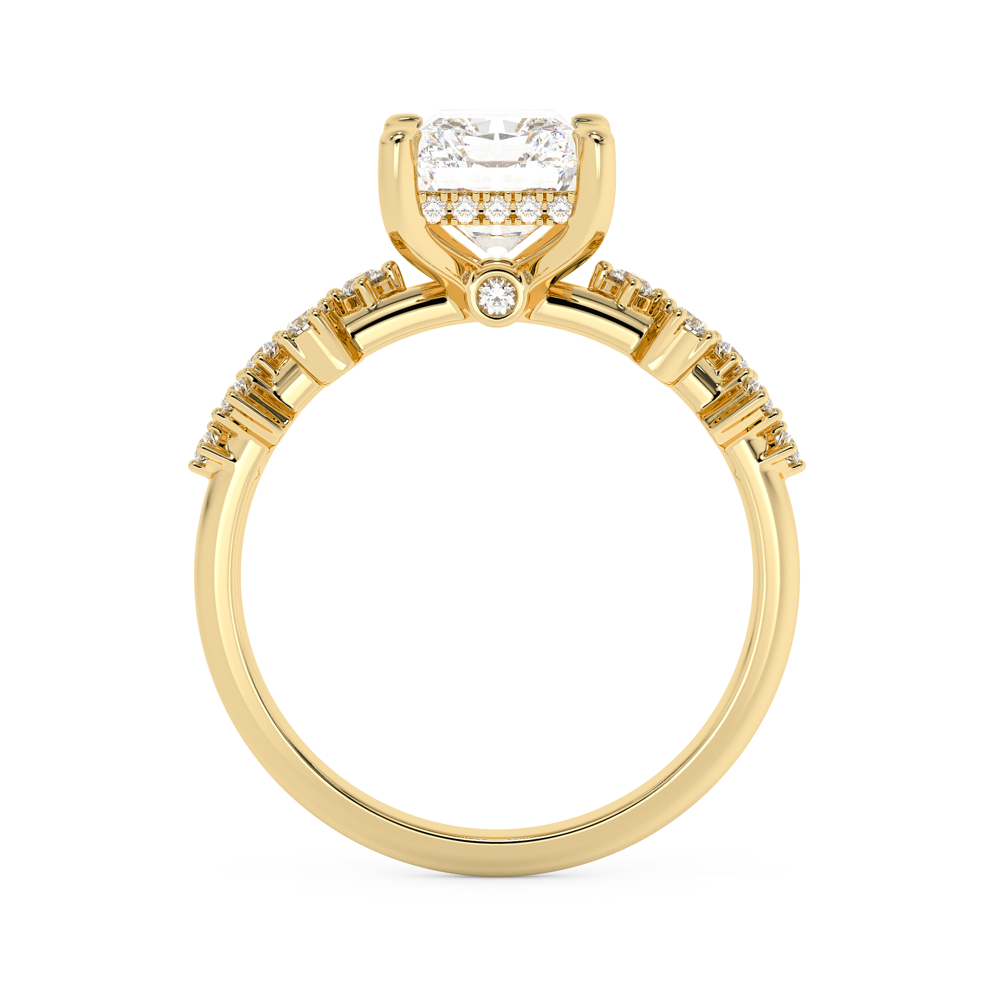 Emerald Solitaire Lab Grown Diamond Engagement Ring
