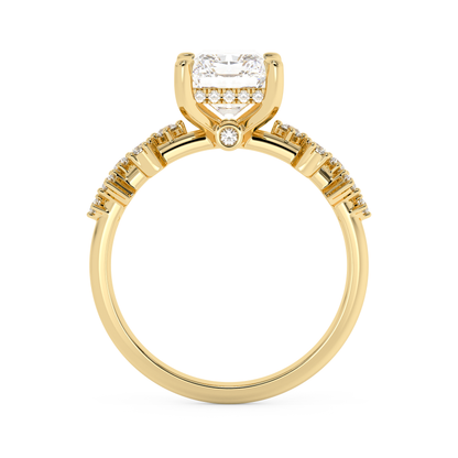 Emerald Solitaire Lab Grown Diamond Engagement Ring
