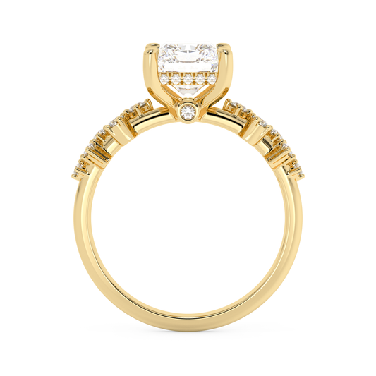 Emerald Solitaire Lab Grown Diamond Engagement Ring