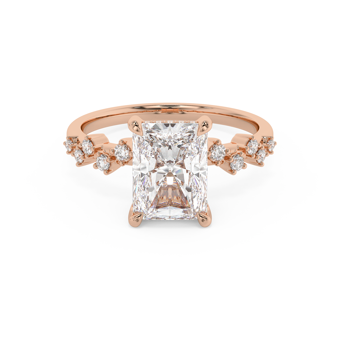 Emerald Solitaire Lab Grown Diamond Engagement Ring