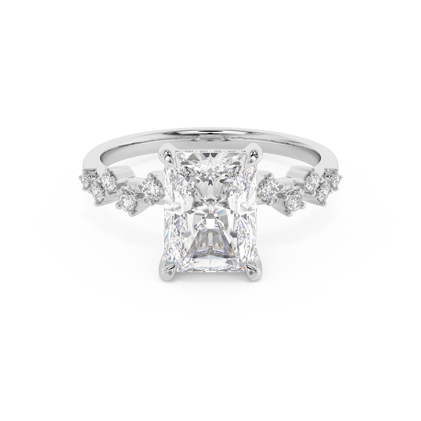 Emerald Solitaire Lab Grown Diamond Engagement Ring