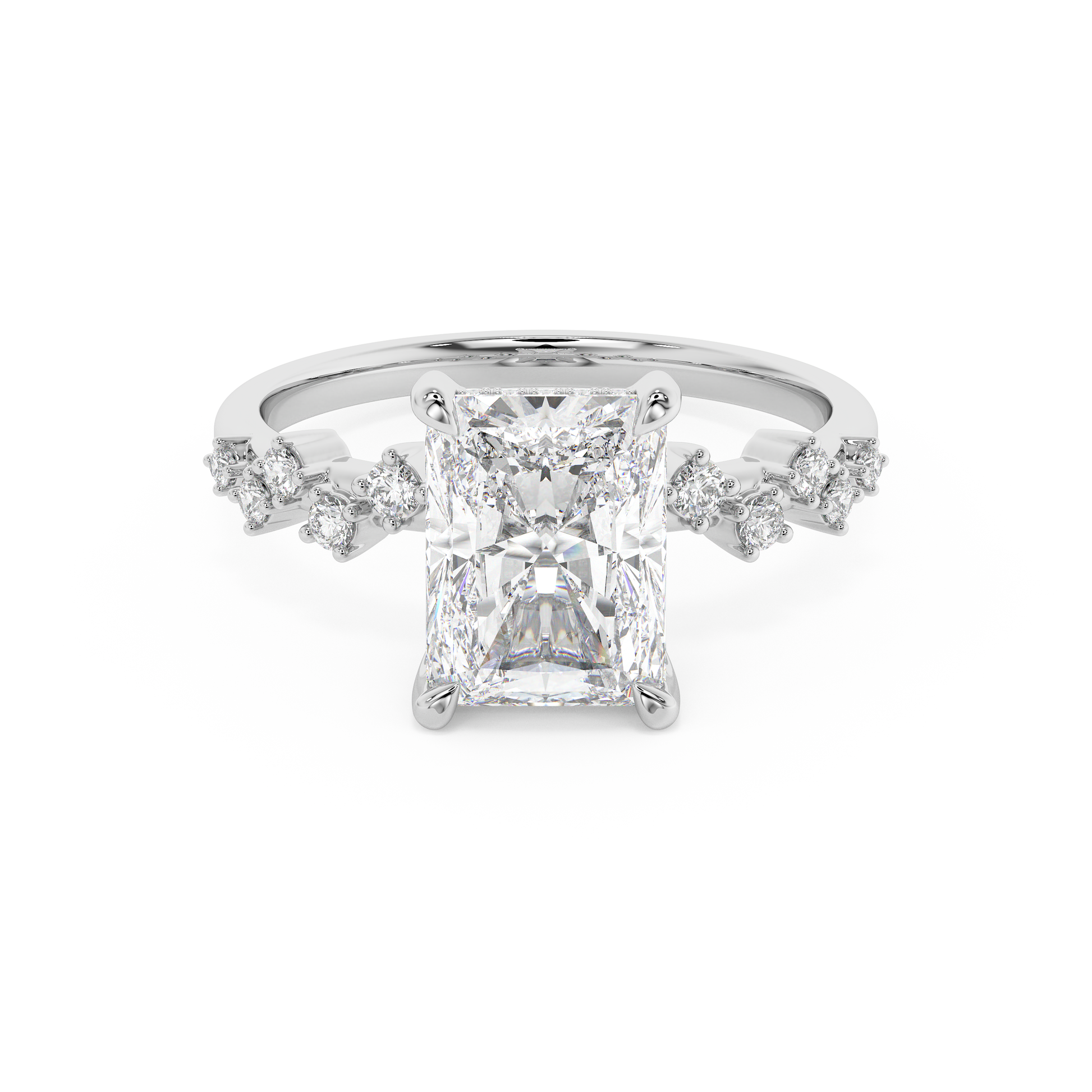 Emerald Solitaire Lab Grown Diamond Engagement Ring