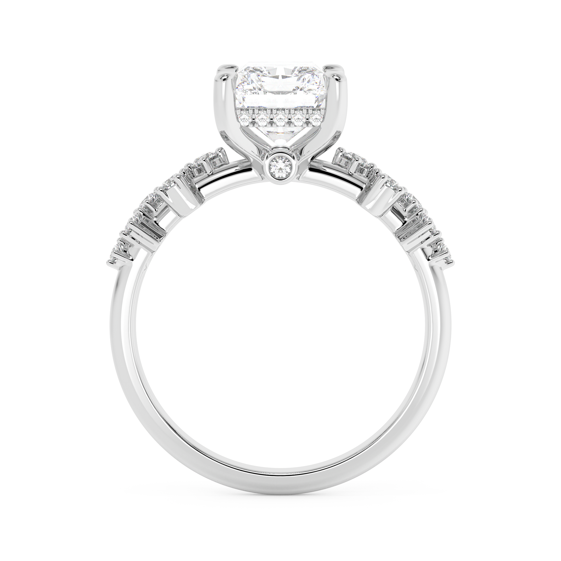 Emerald Solitaire Lab Grown Diamond Engagement Ring