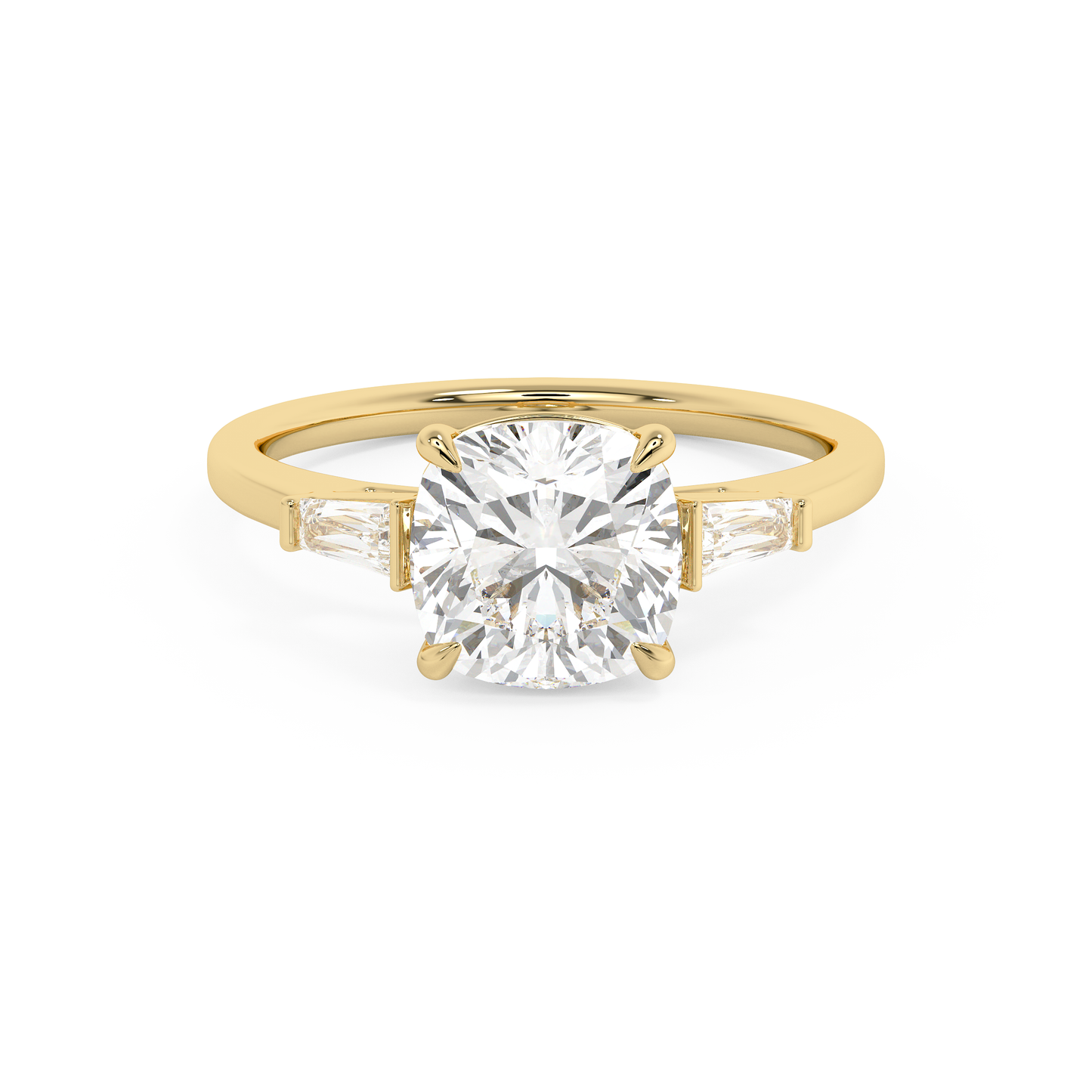 Emerald Solitaire Lab Grown Diamond Engagement Ring