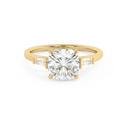 Emerald Solitaire Lab Grown Diamond Engagement Ring