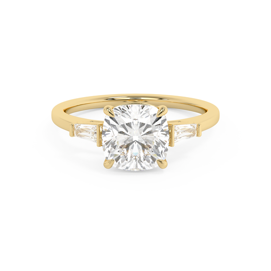 Emerald Solitaire Lab Grown Diamond Engagement Ring