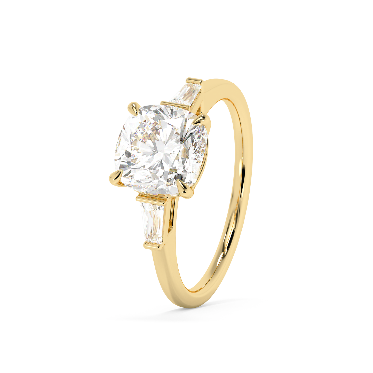 Emerald Solitaire Lab Grown Diamond Engagement Ring