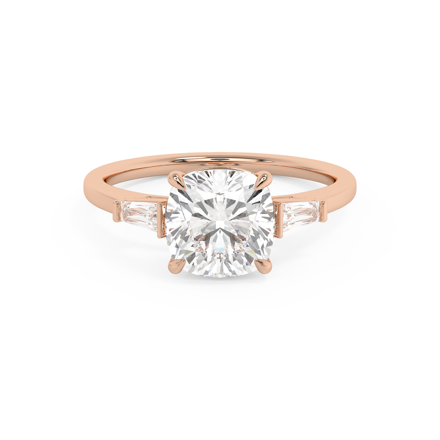 Emerald Solitaire Lab Grown Diamond Engagement Ring