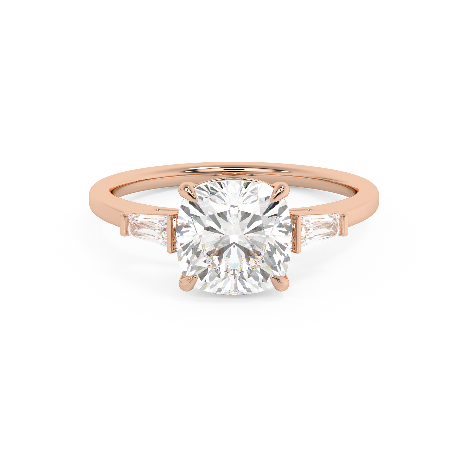 Emerald Solitaire Lab Grown Diamond Engagement Ring