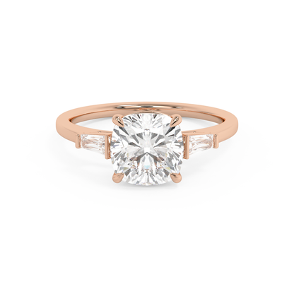 Emerald Solitaire Lab Grown Diamond Engagement Ring