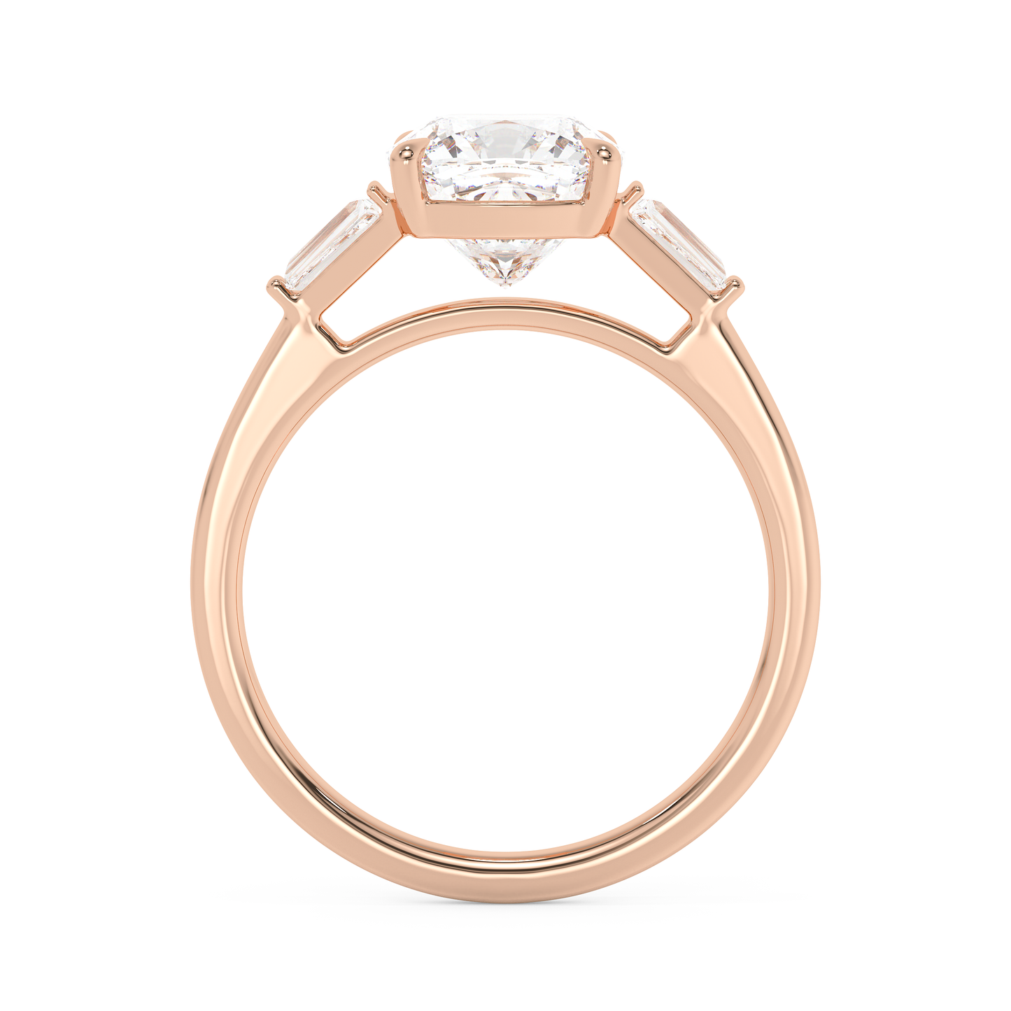 Emerald Solitaire Lab Grown Diamond Engagement Ring