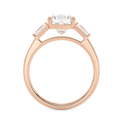 Emerald Solitaire Lab Grown Diamond Engagement Ring