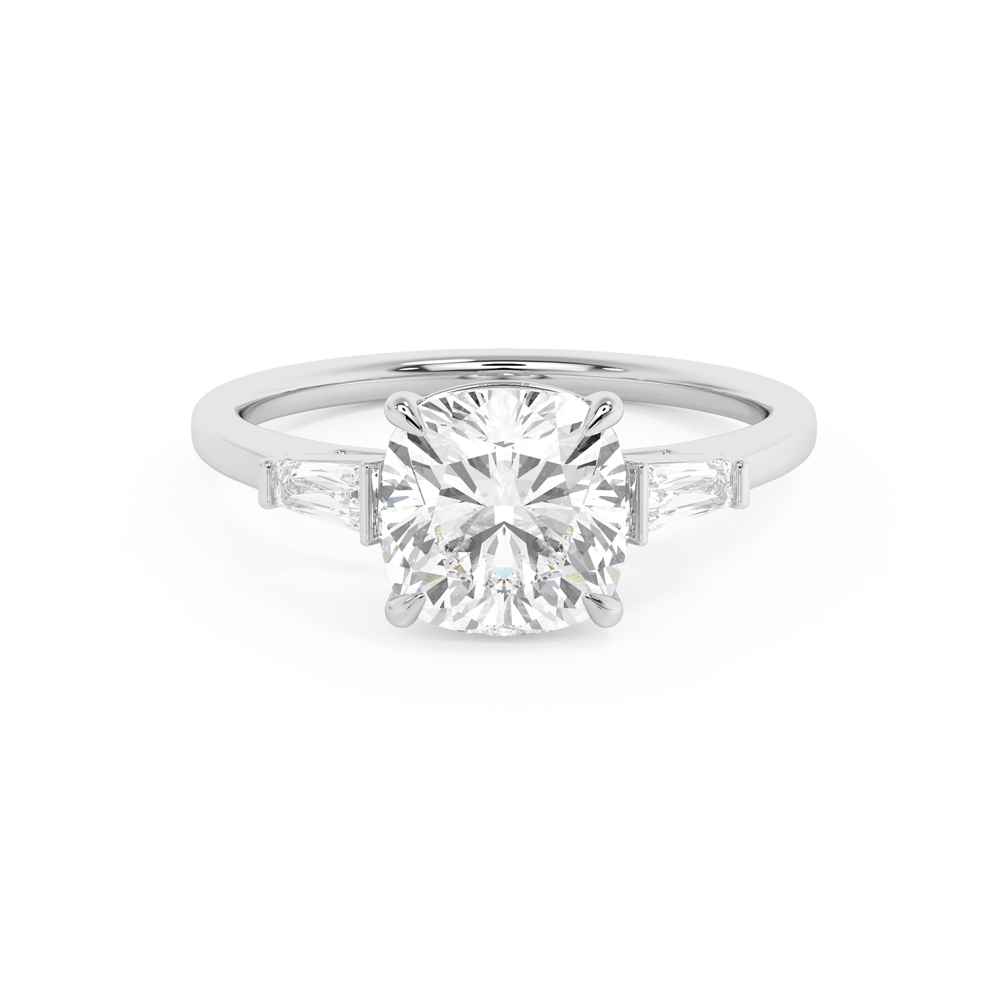 Emerald Solitaire Lab Grown Diamond Engagement Ring