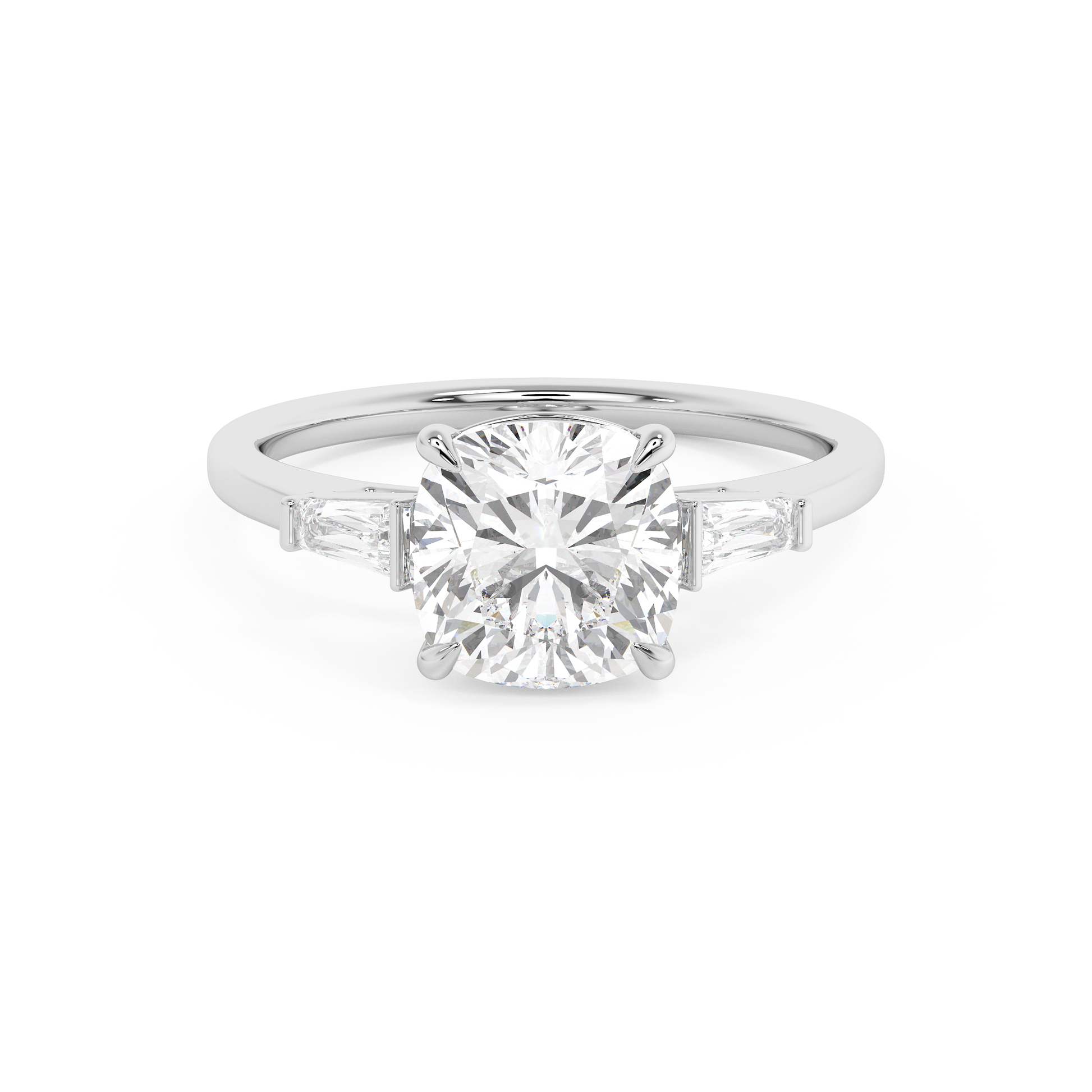Emerald Solitaire Lab Grown Diamond Engagement Ring