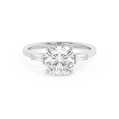 Emerald Solitaire Lab Grown Diamond Engagement Ring