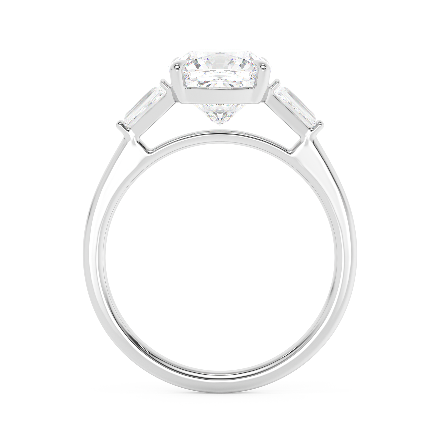 Emerald Solitaire Lab Grown Diamond Engagement Ring
