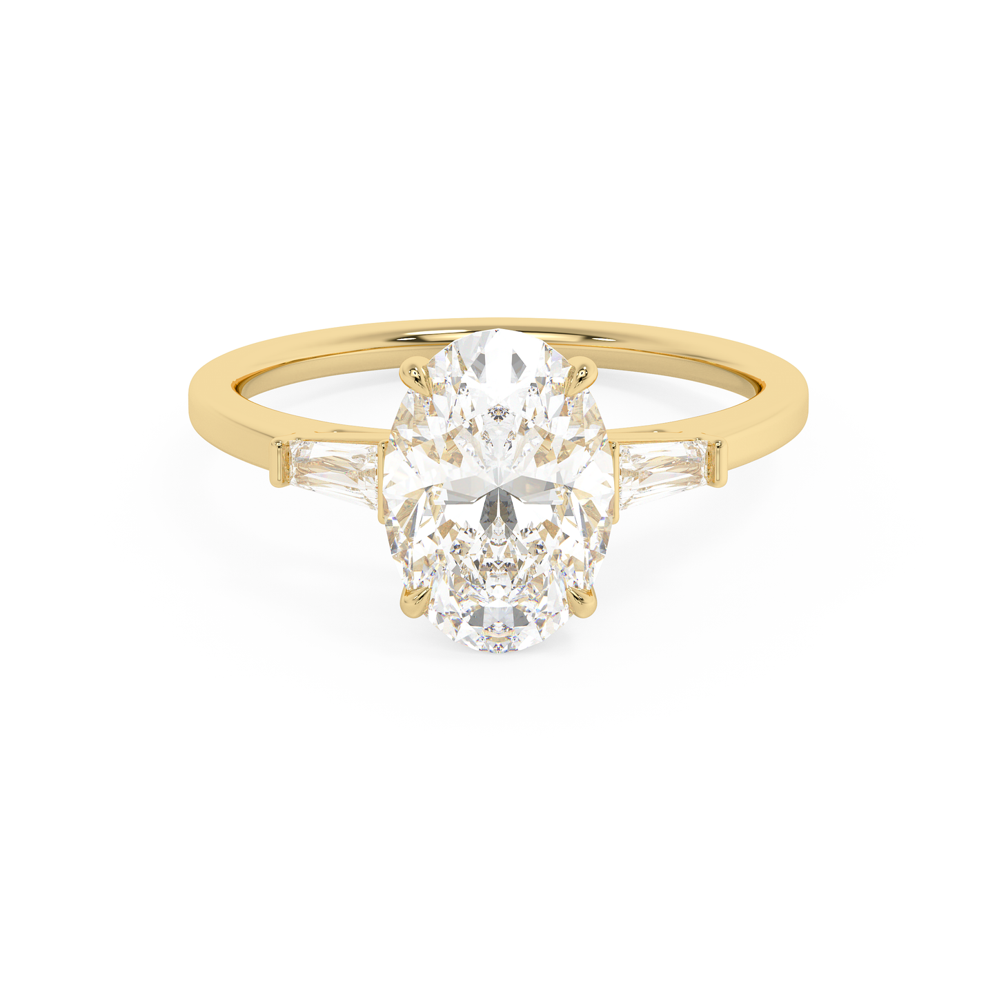 Emerald Solitaire Lab Grown Diamond Engagement Ring