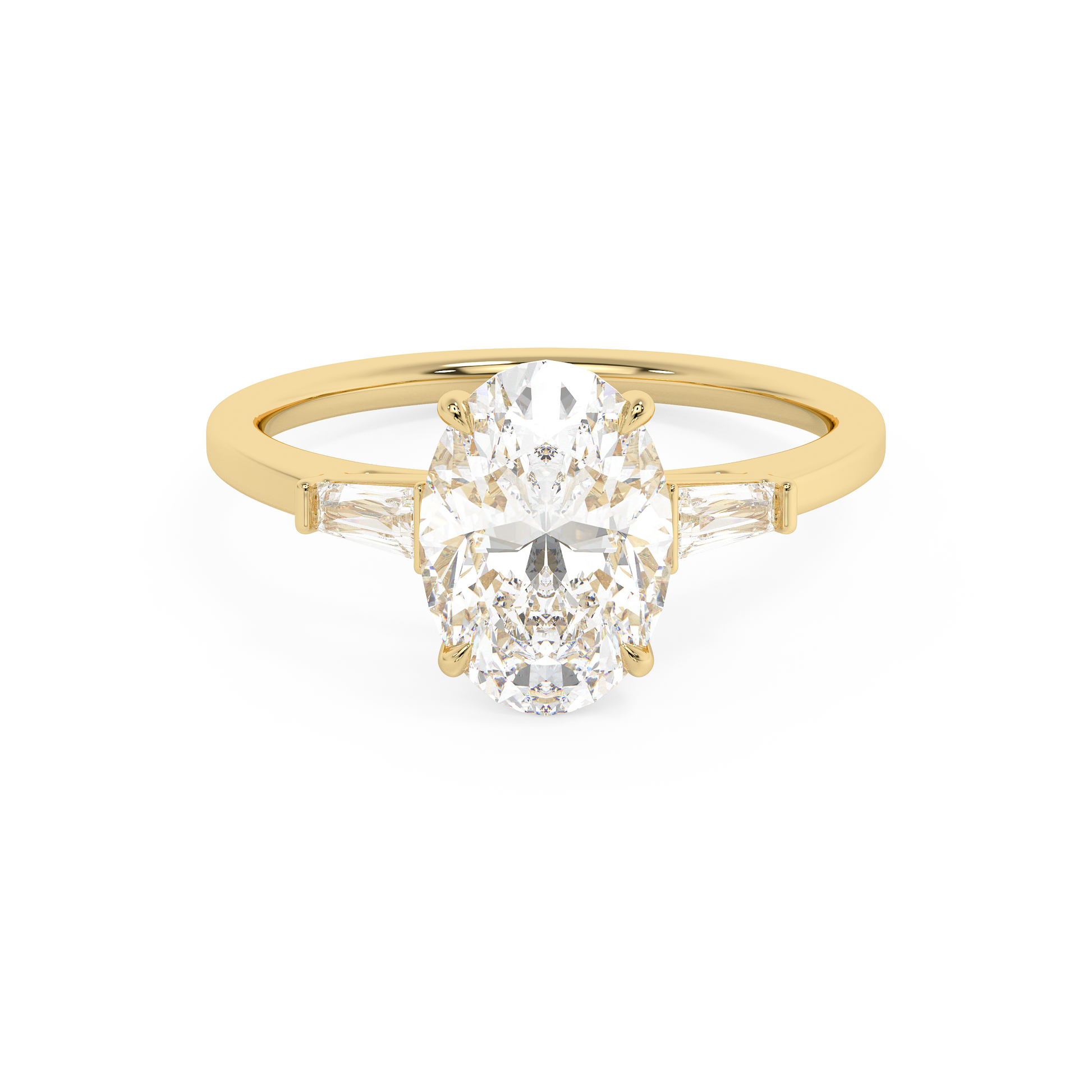 Emerald Solitaire Lab Grown Diamond Engagement Ring