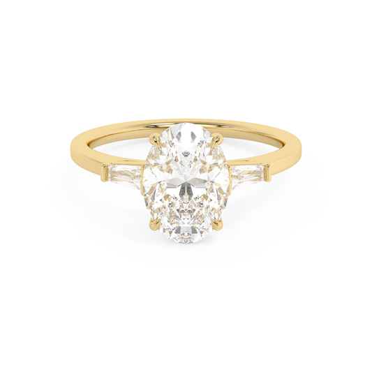 Emerald Solitaire Lab Grown Diamond Engagement Ring