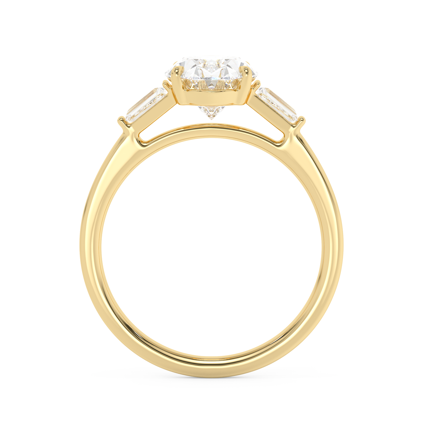 Emerald Solitaire Lab Grown Diamond Engagement Ring
