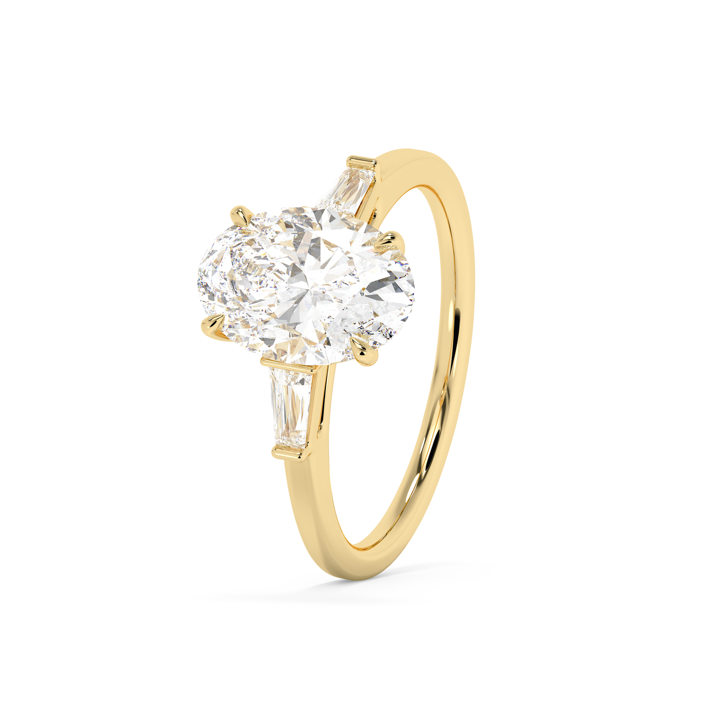 Emerald Solitaire Lab Grown Diamond Engagement Ring