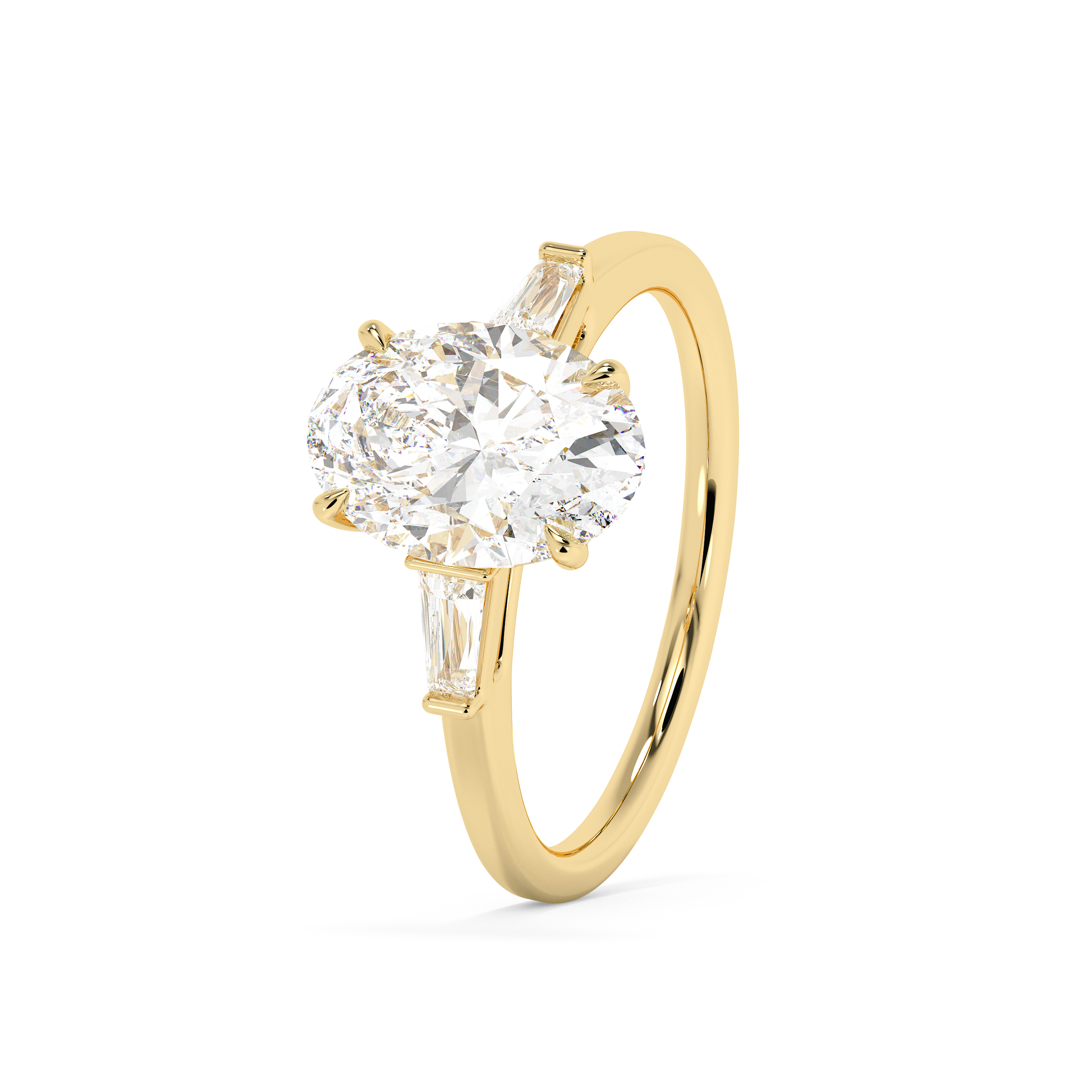 Emerald Solitaire Lab Grown Diamond Engagement Ring