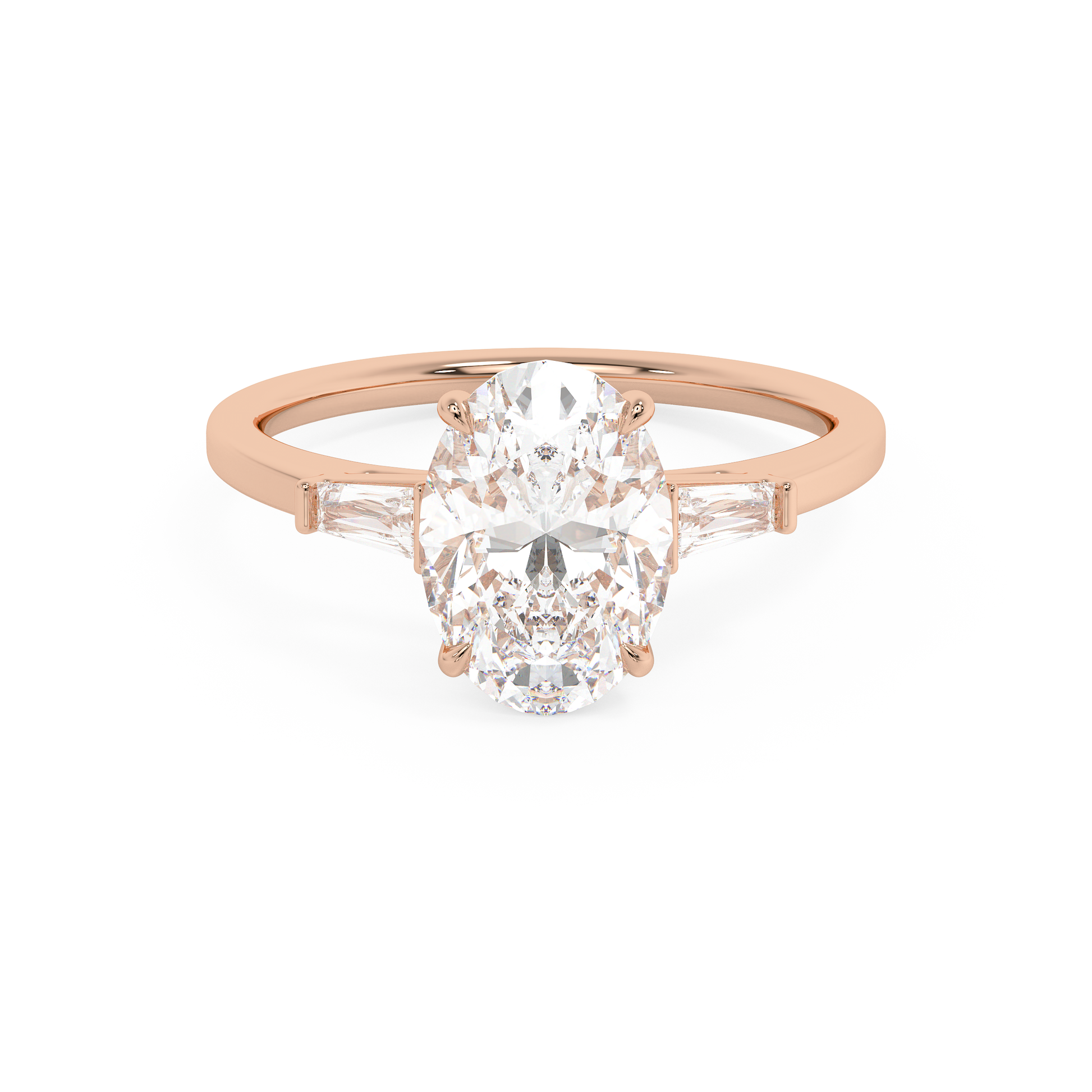 Emerald Solitaire Lab Grown Diamond Engagement Ring