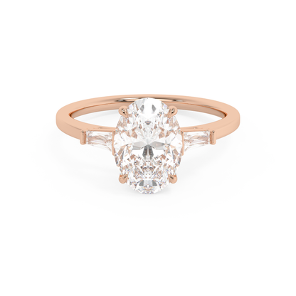 Emerald Solitaire Lab Grown Diamond Engagement Ring