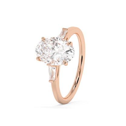 Emerald Solitaire Lab Grown Diamond Engagement Ring
