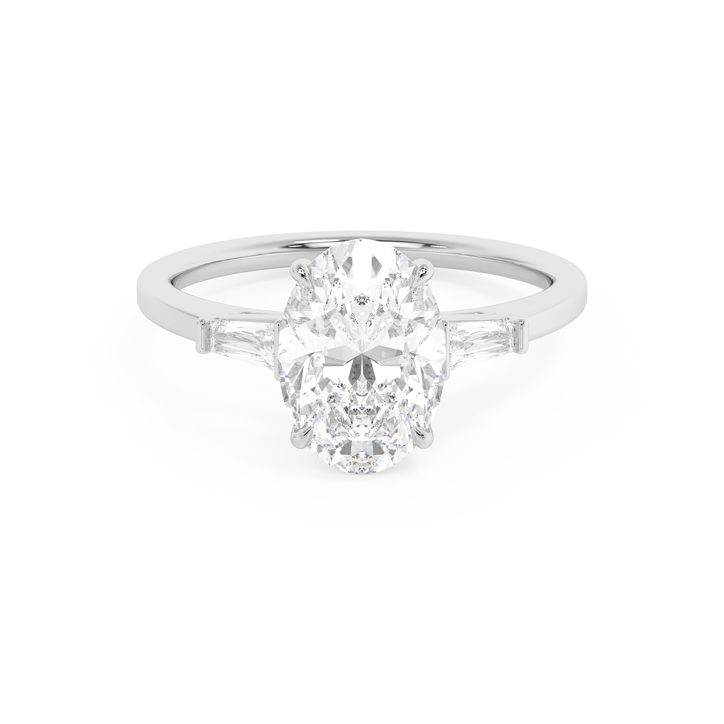 Emerald Solitaire Lab Grown Diamond Engagement Ring