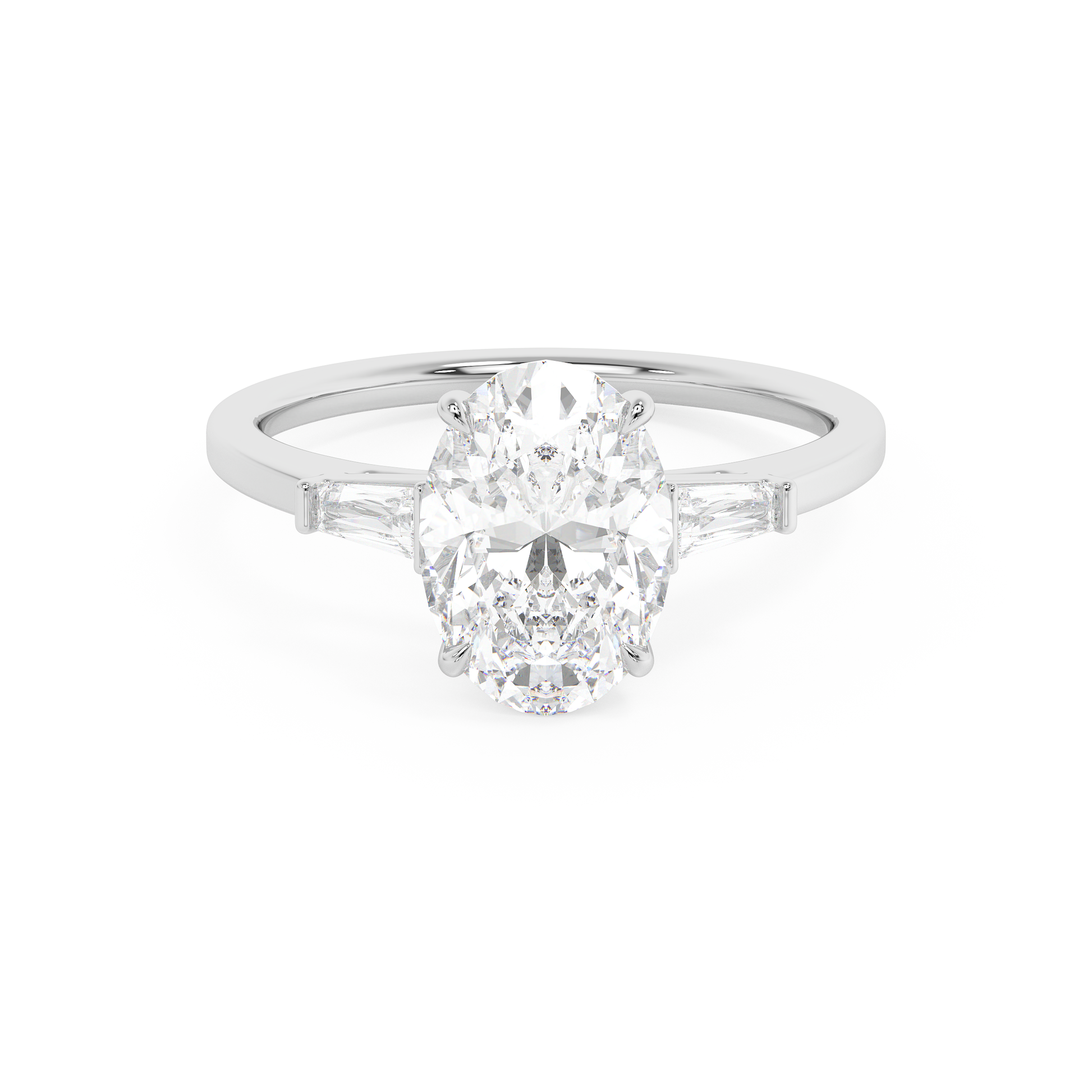 Emerald Solitaire Lab Grown Diamond Engagement Ring