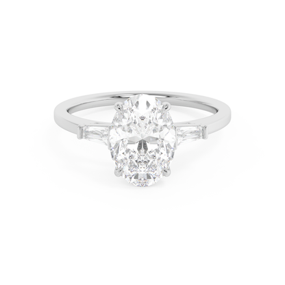 Emerald Solitaire Lab Grown Diamond Engagement Ring