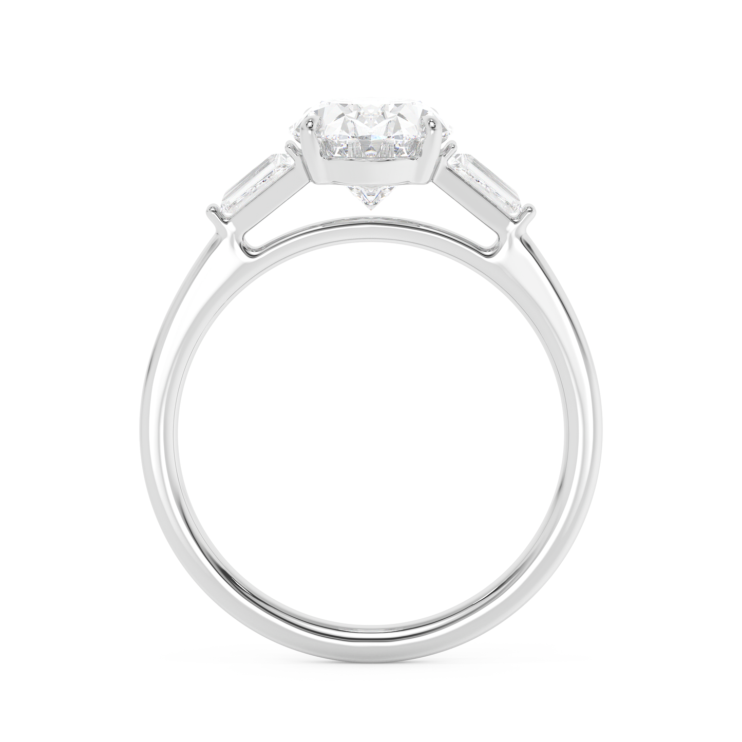 Emerald Solitaire Lab Grown Diamond Engagement Ring