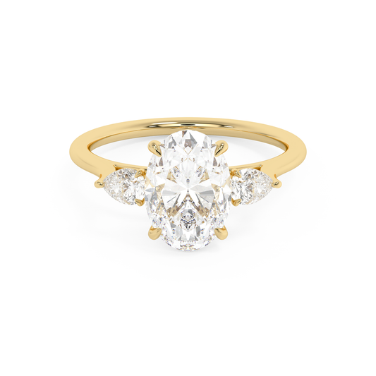 Emerald Solitaire Lab Grown Diamond Engagement Ring