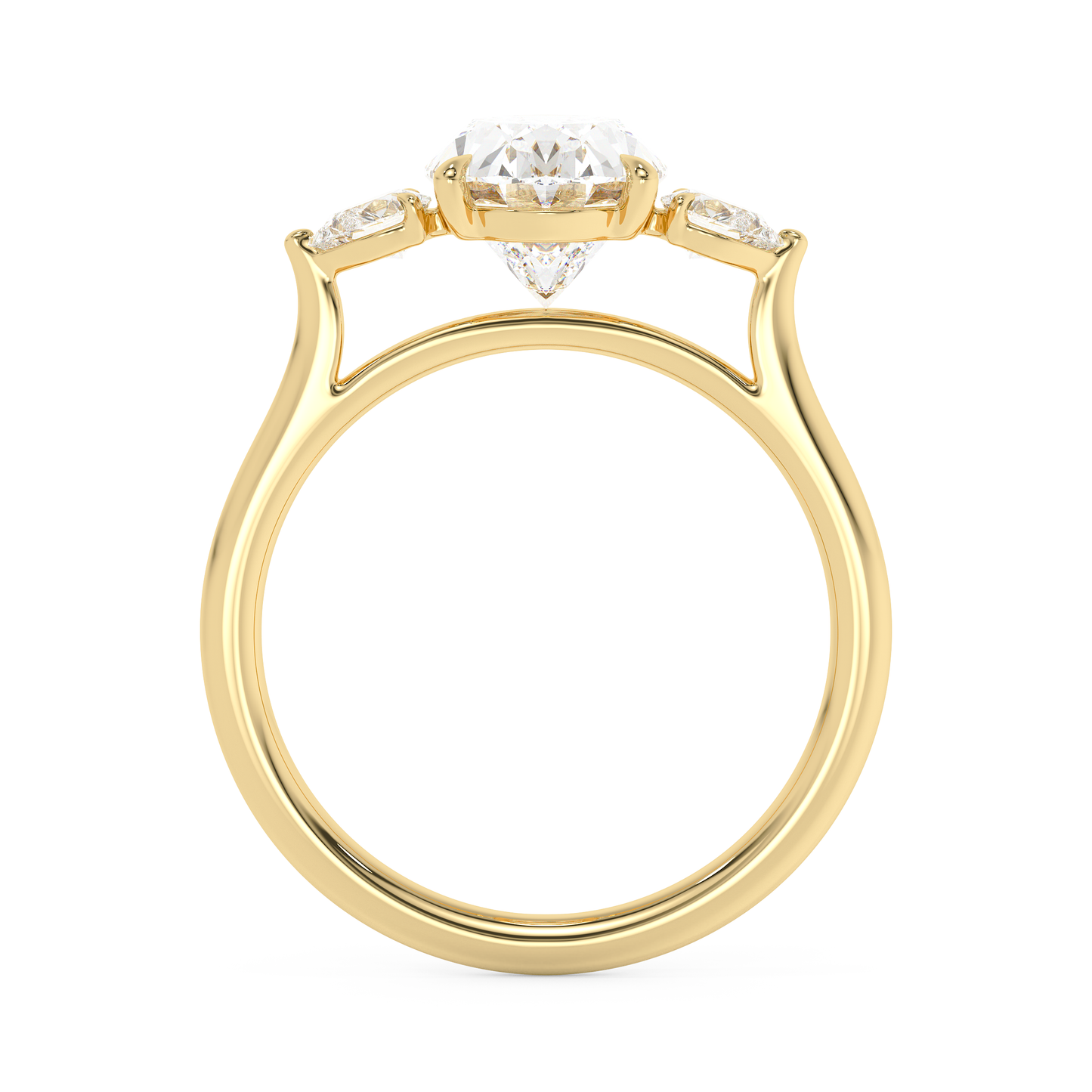 Emerald Solitaire Lab Grown Diamond Engagement Ring