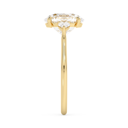 Emerald Solitaire Lab Grown Diamond Engagement Ring