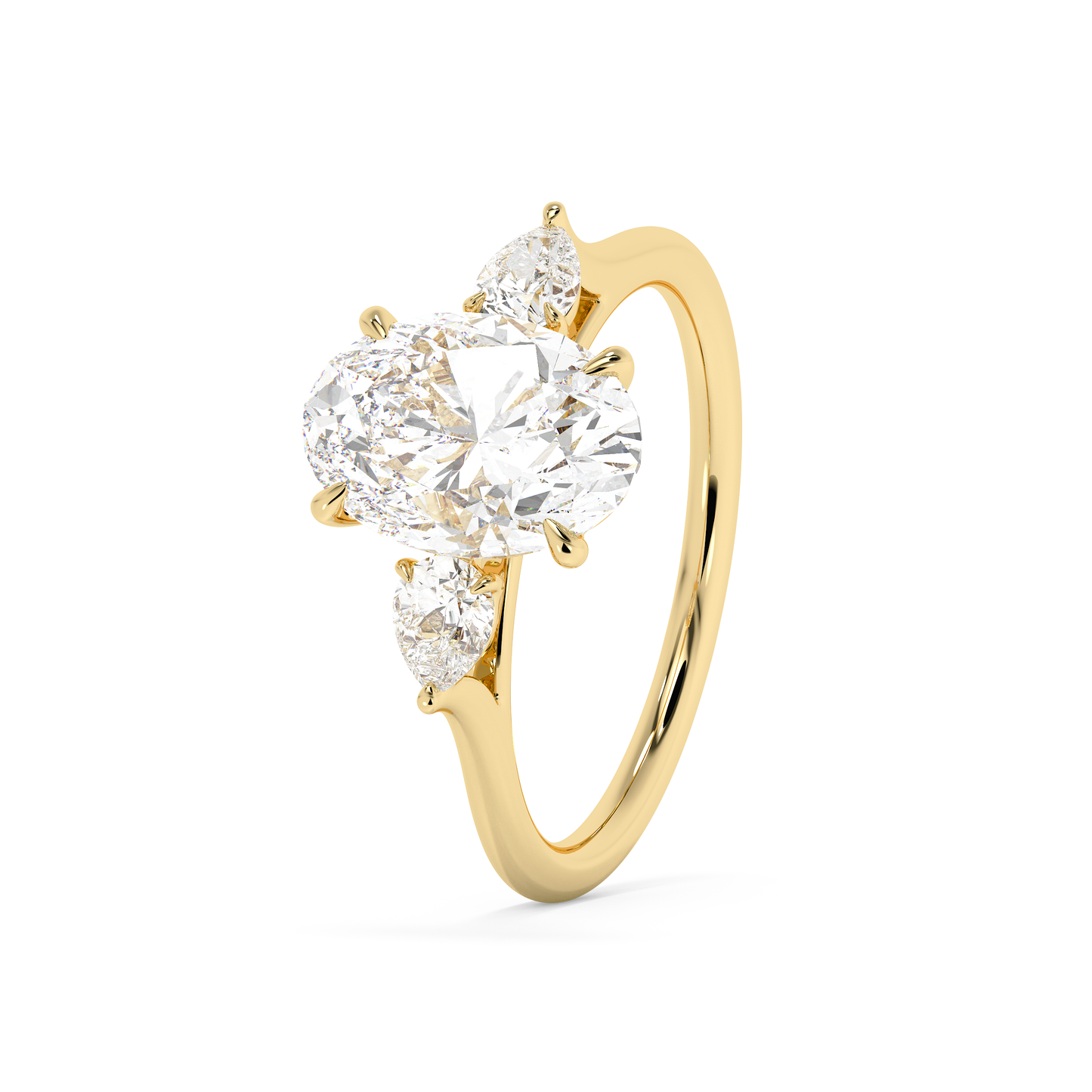 Emerald Solitaire Lab Grown Diamond Engagement Ring