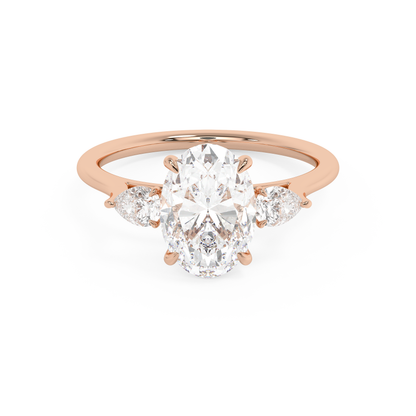 Emerald Solitaire Lab Grown Diamond Engagement Ring