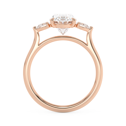 Emerald Solitaire Lab Grown Diamond Engagement Ring