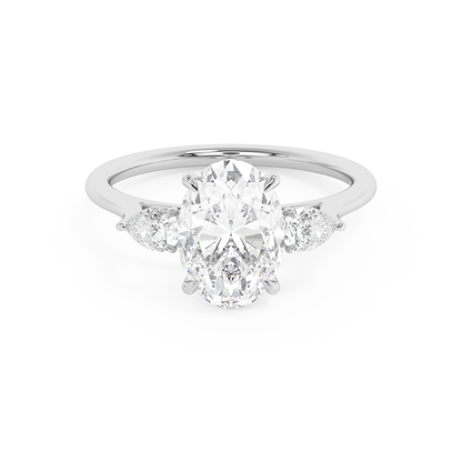 Emerald Solitaire Lab Grown Diamond Engagement Ring