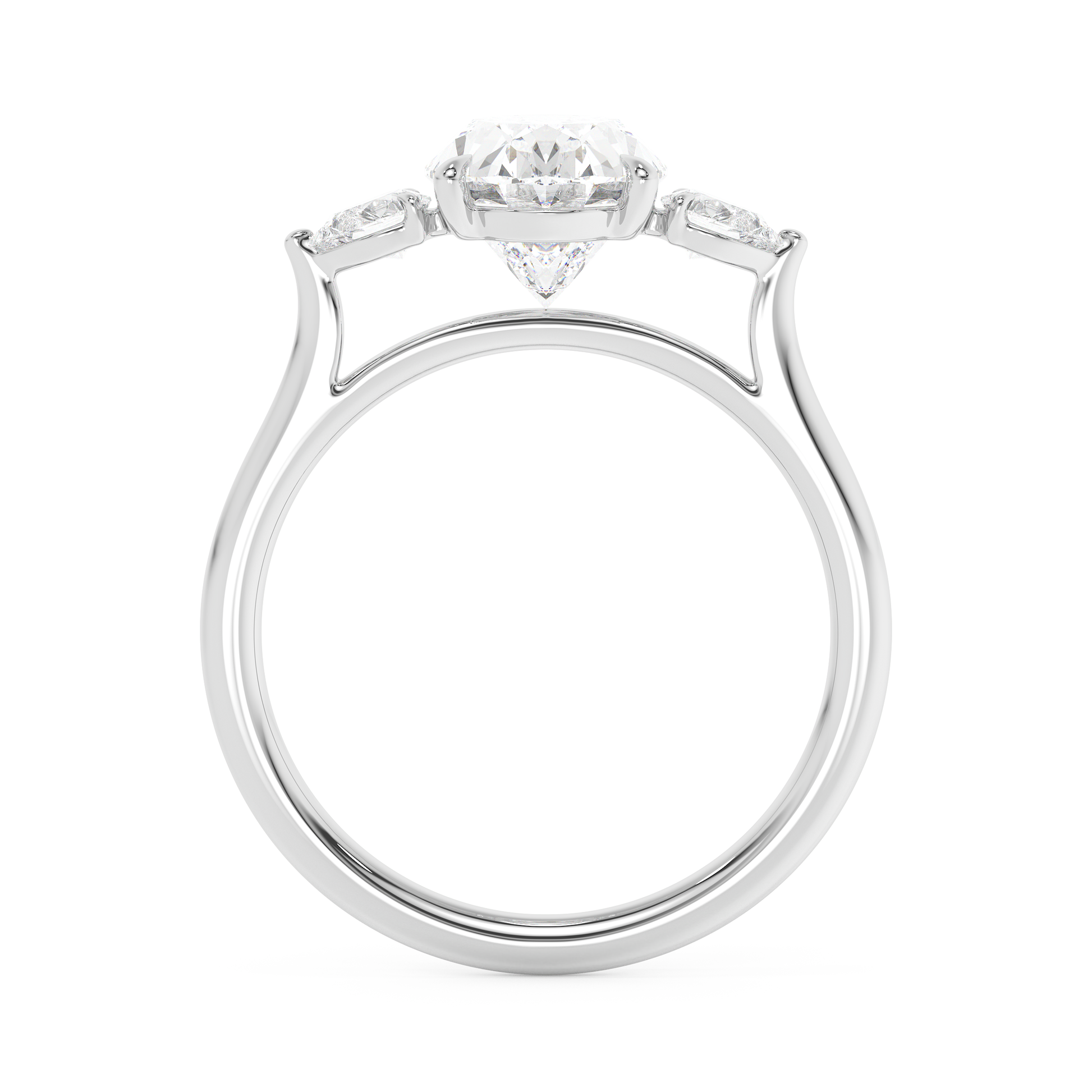 Emerald Solitaire Lab Grown Diamond Engagement Ring