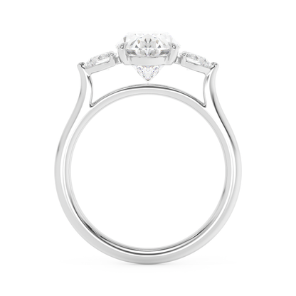 Emerald Solitaire Lab Grown Diamond Engagement Ring