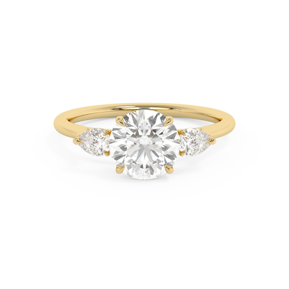 Emerald Solitaire Lab Grown Diamond Engagement Ring