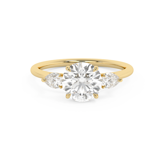 Emerald Solitaire Lab Grown Diamond Engagement Ring