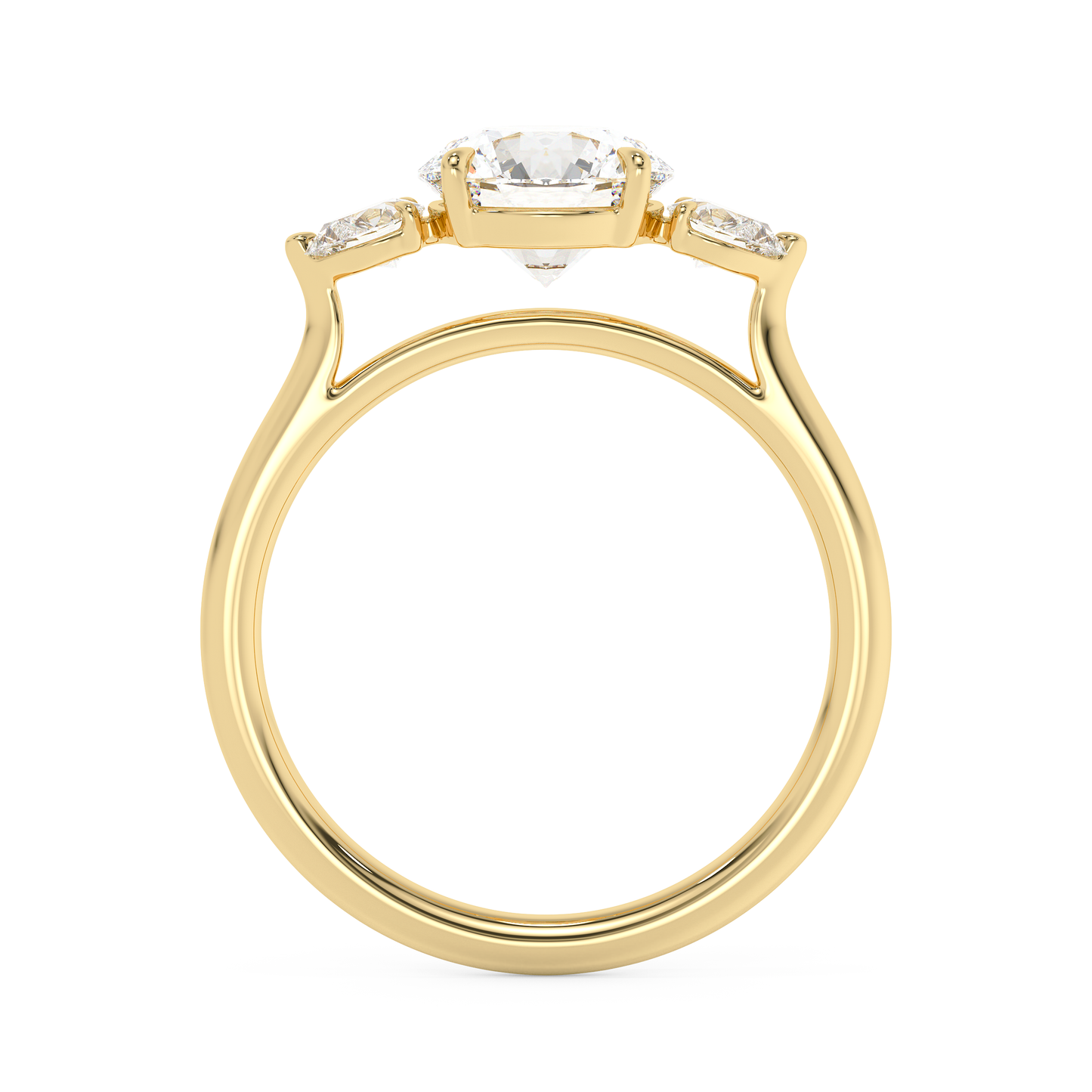 Emerald Solitaire Lab Grown Diamond Engagement Ring