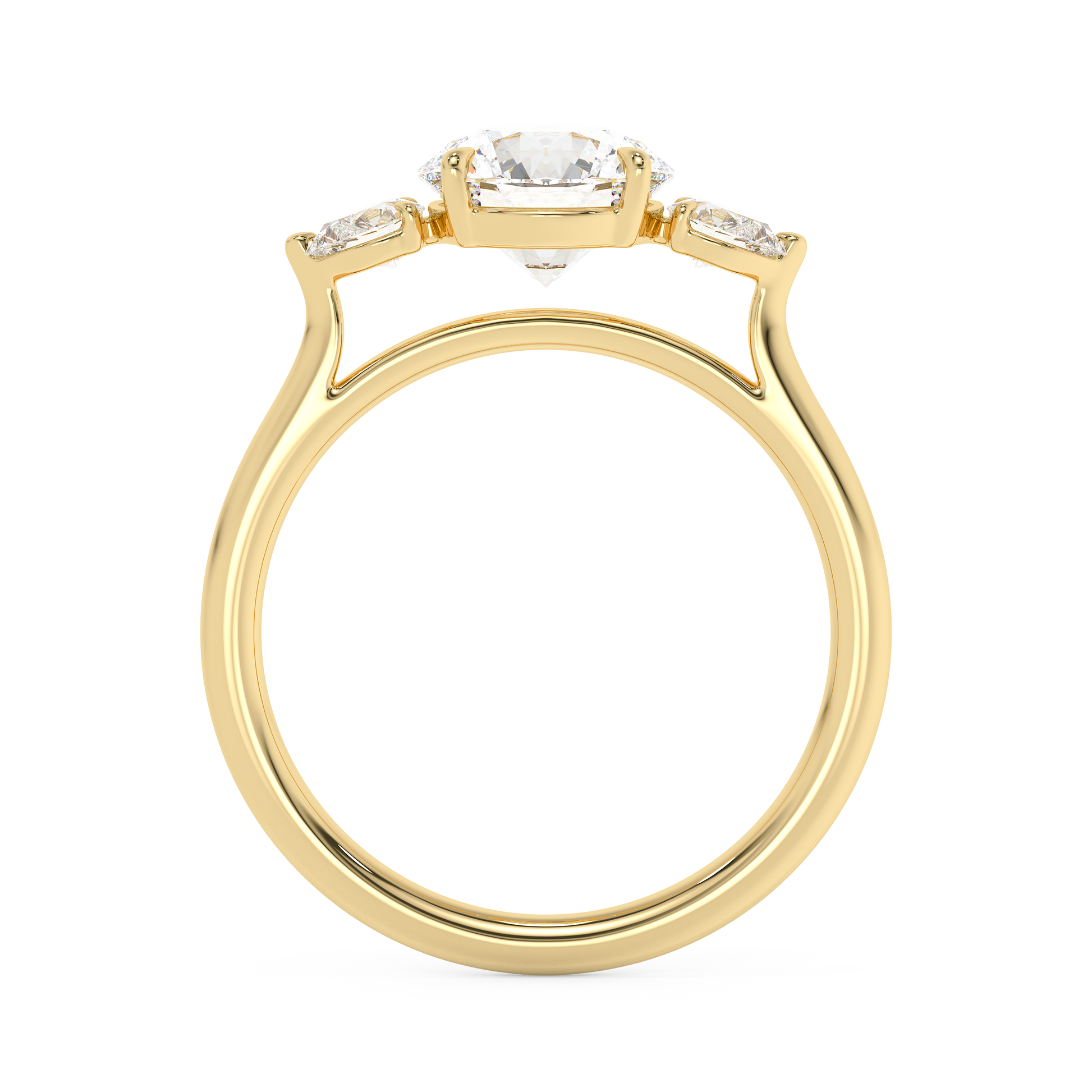 Emerald Solitaire Lab Grown Diamond Engagement Ring
